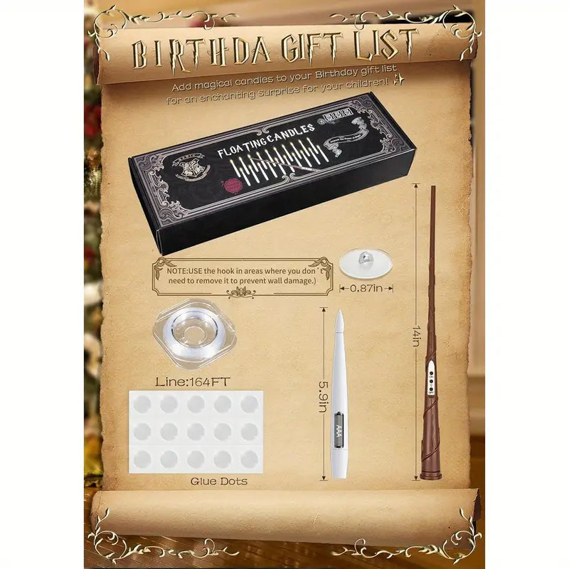 Flameless Floating Candles with Magic Wand Remote