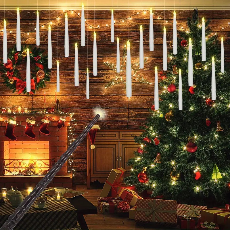 Flameless Floating Candles with Magic Wand Remote